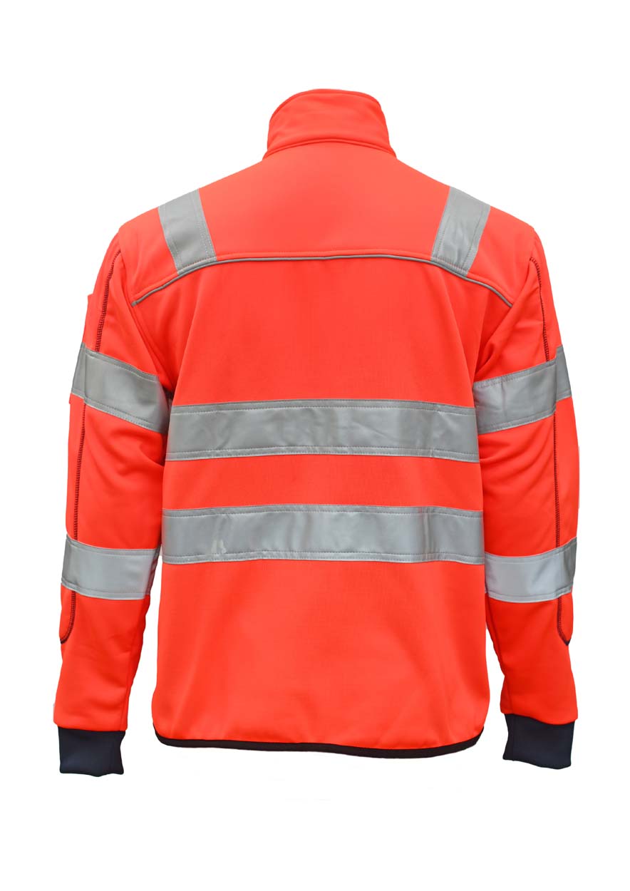 Sweatshirtjacke in marineblau/neongelb