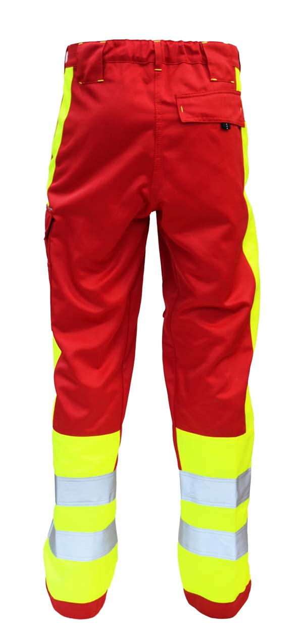 Einsatzhose Dynamic in rot/neongelb