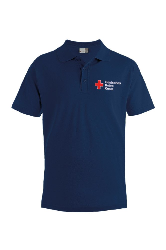 Poloshirt blau mit DRK Kompaktlogo