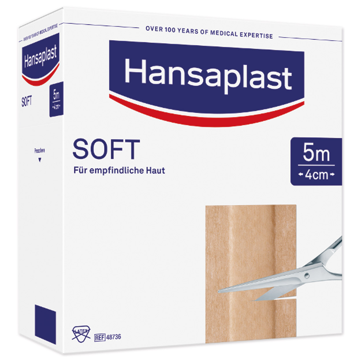 Hansaplast Soft Großpackung, 5m x 4cm
