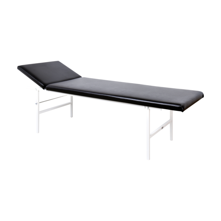 Untersuchungsliege Stahlrohr Kopfteil verstellbar, schwarz