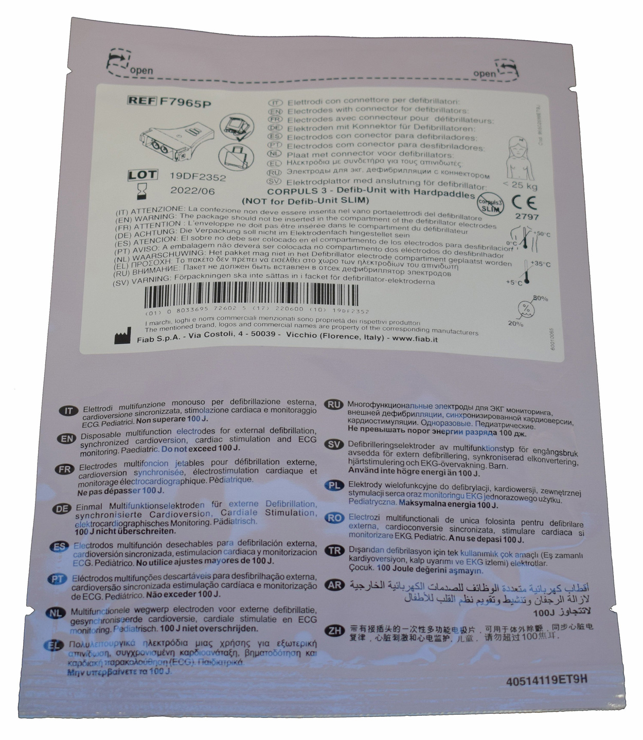 Defibrillationselektroden für den corpuls³ Kinder