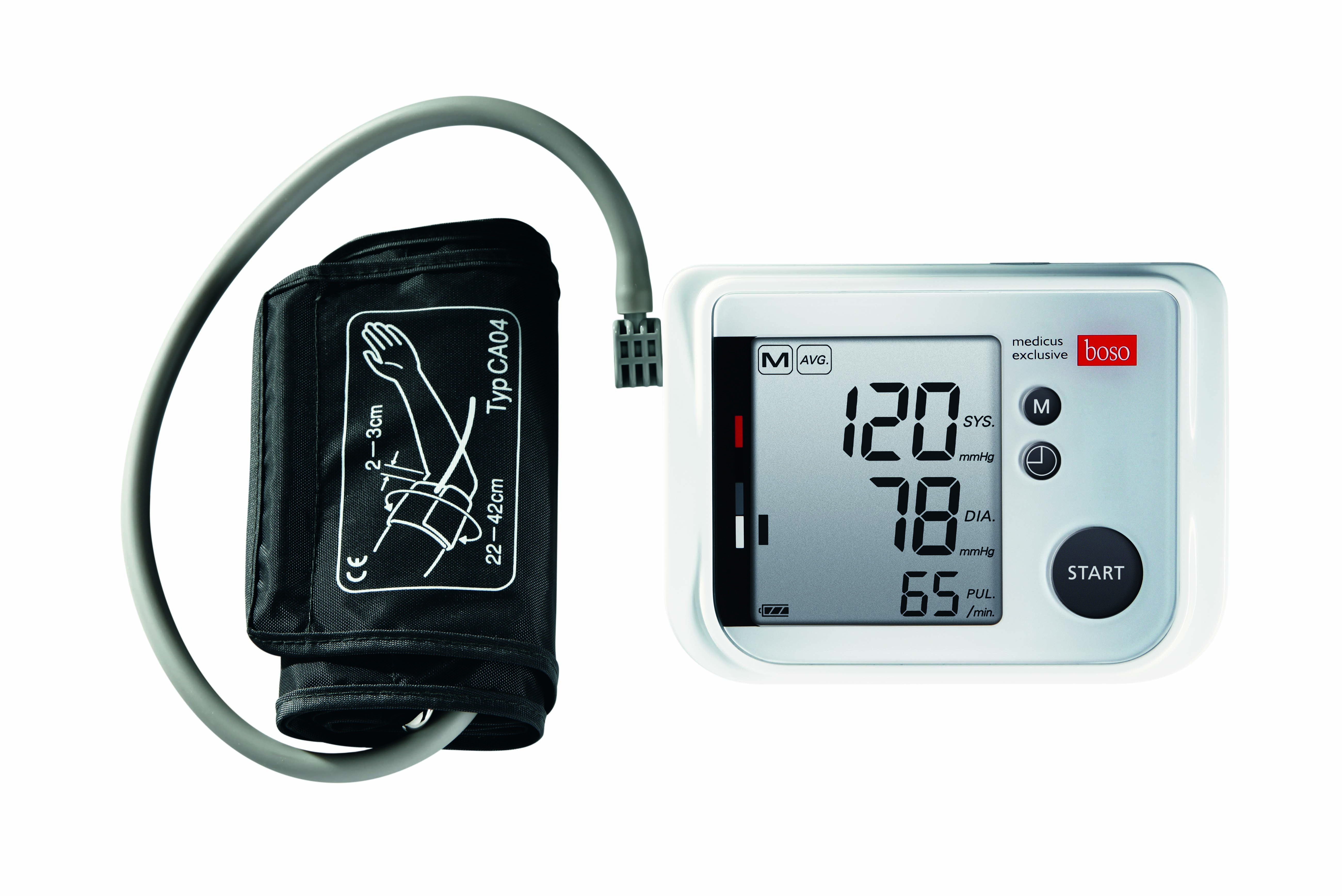 boso medicus exclusiv mit Universal-Zugbügel-Klettenmanschette (22 - 42 cm) & XS Manschette