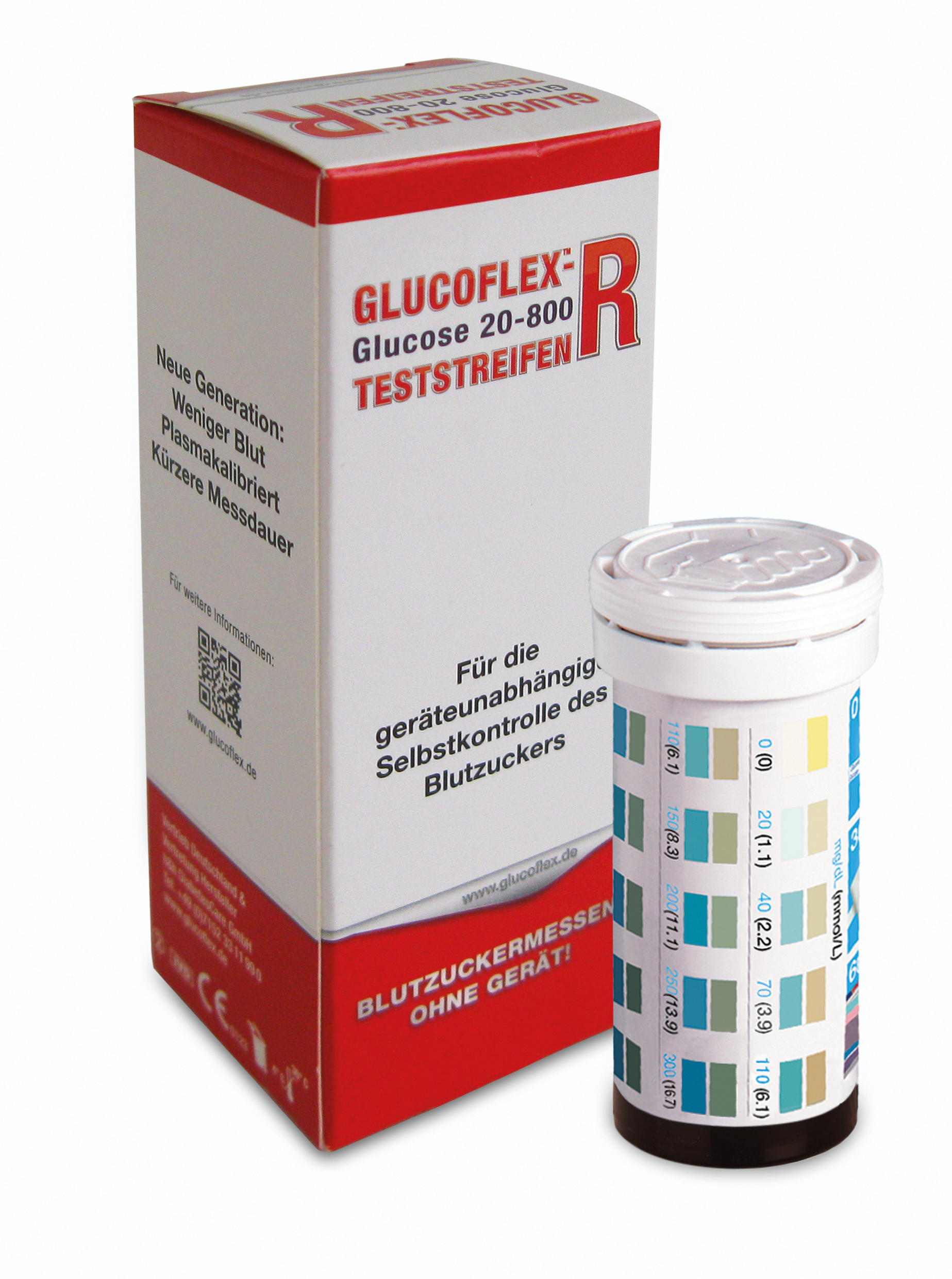 Glucoflex R Glucose Blutzuckerteststreifen, 25 Teststreifen