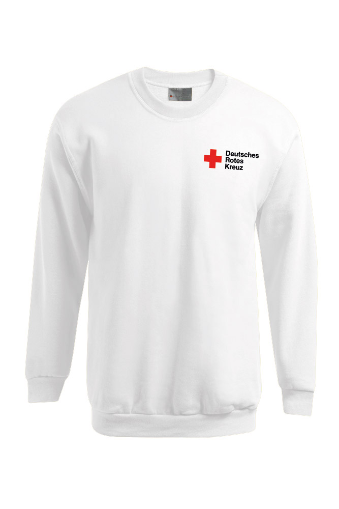 Sweatshirt weiß mit DRK Kompaktlogo