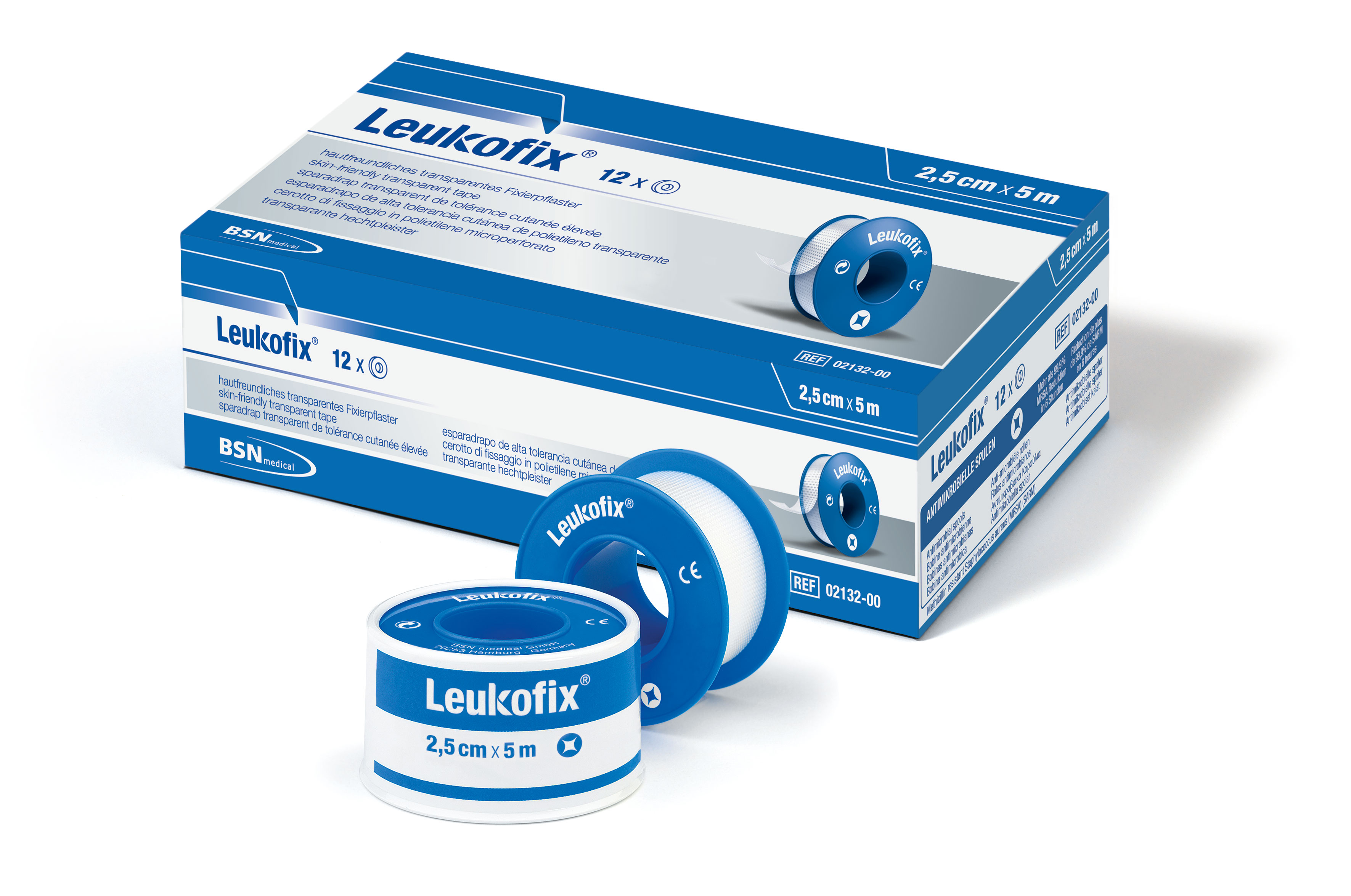 Leukofix Fixierpflaster 2,50 cm x 5,00 m - Packung à 12 Stück
