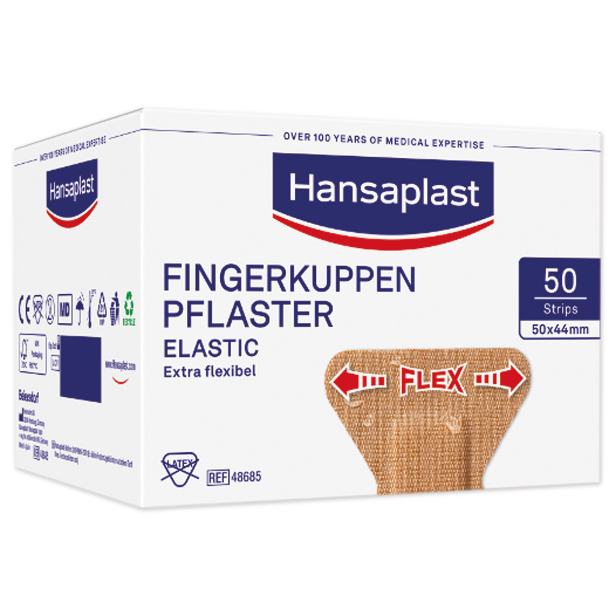 Hansaplast Elastic Fingerkuppenpflaster 50er Großpackung, 5x4,4cm