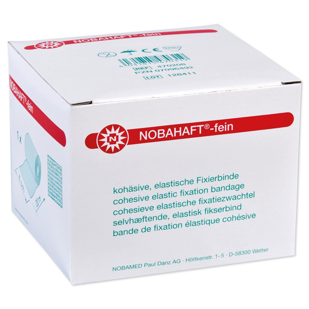 NOBAHAFT-fein, weiß 4 M, Fixierbinde 10 cm x 4 m, 1 Stück