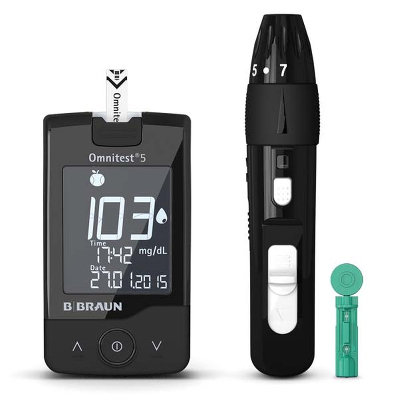 Omnitest® 5 Blutzuckermessgerät im Set, mg/dL, schwarz, 1 Set