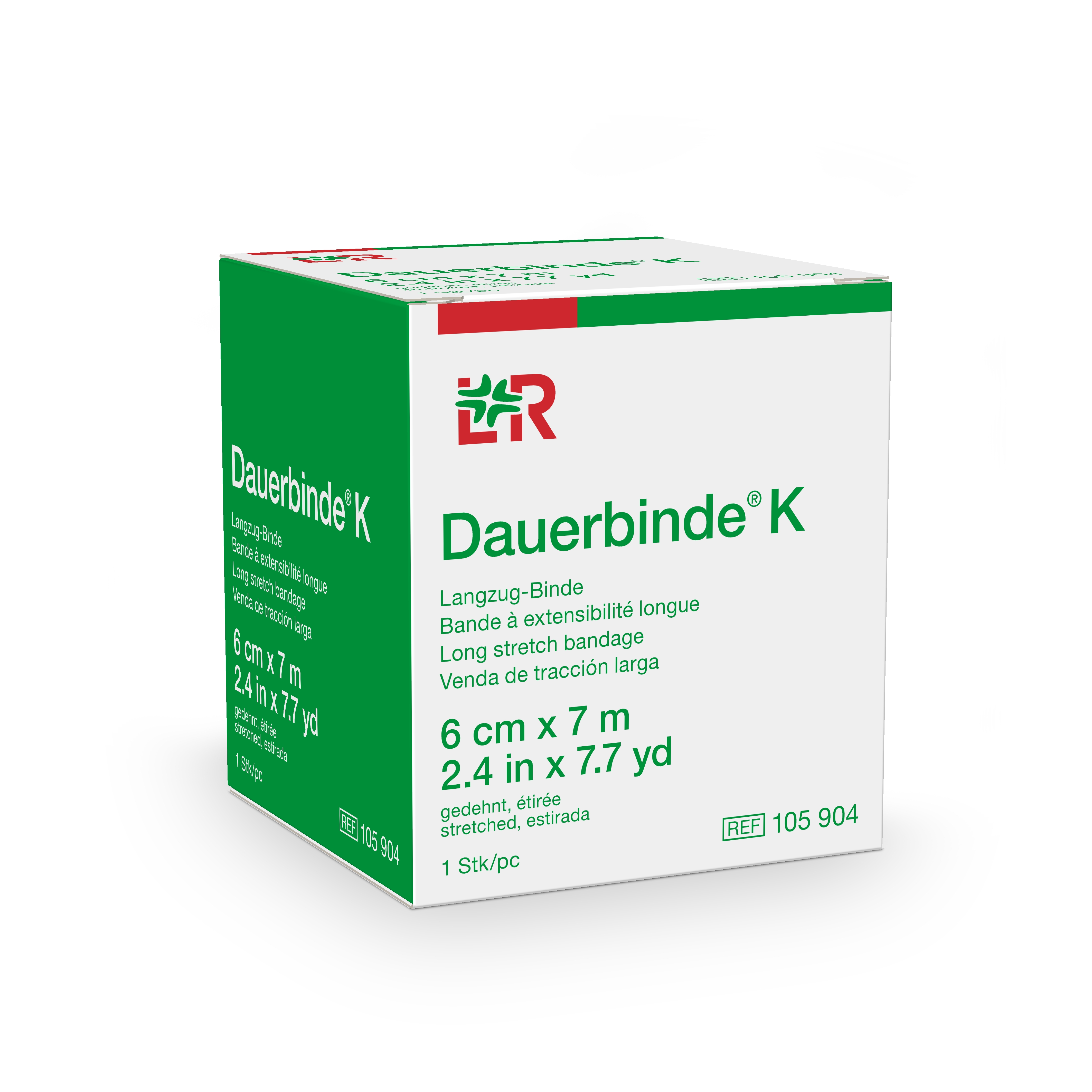 Dauerbinde® K 6 cm x 7 m, einzeln in Faltschachtel
