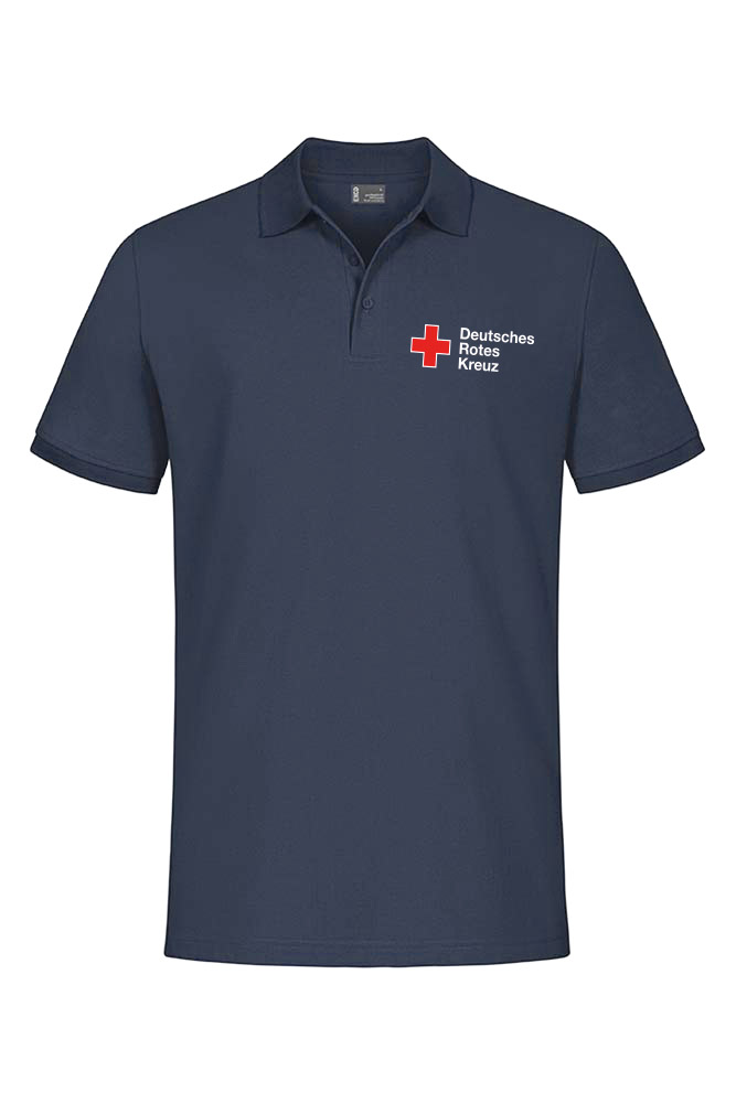 Poloshirt blau Mischgewebe mit DRK Kompaktlogo
