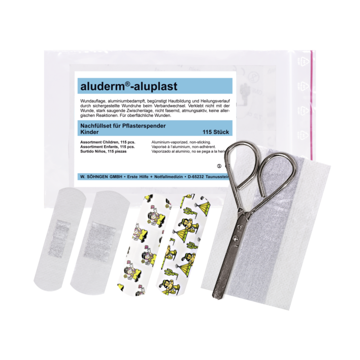 aluderm®-aluplast Nachfüllset für Pflasterspender Kinder komplett à 115 Stück