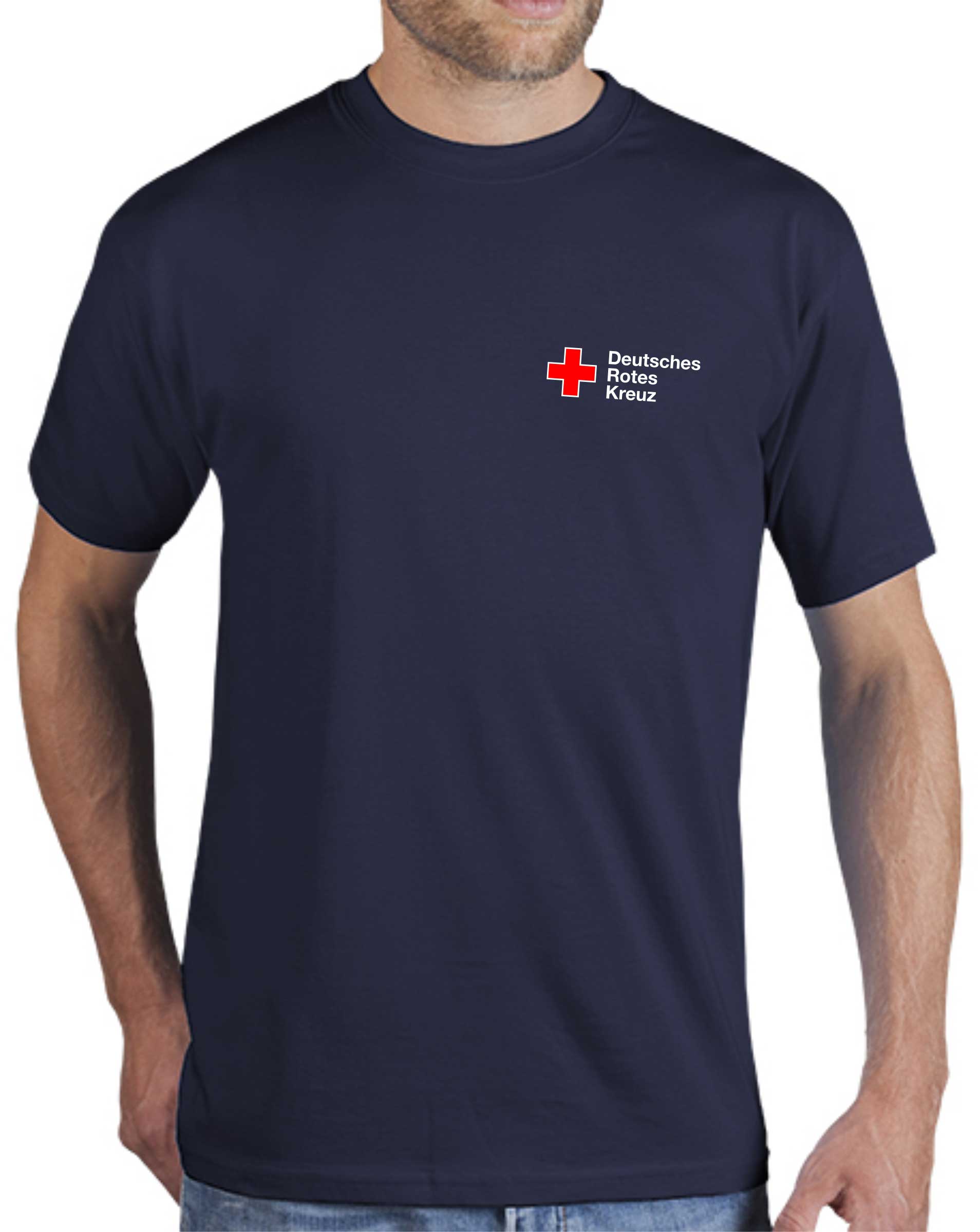 T-Shirt blau mit DRK Kompaktlogo