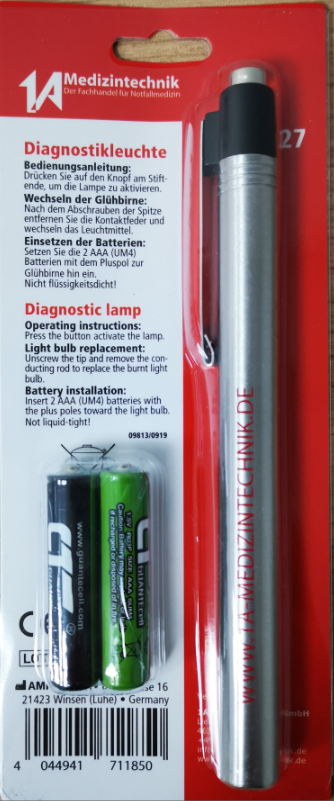 Diagnostikleuchte PEN-Light mit Druckknopf