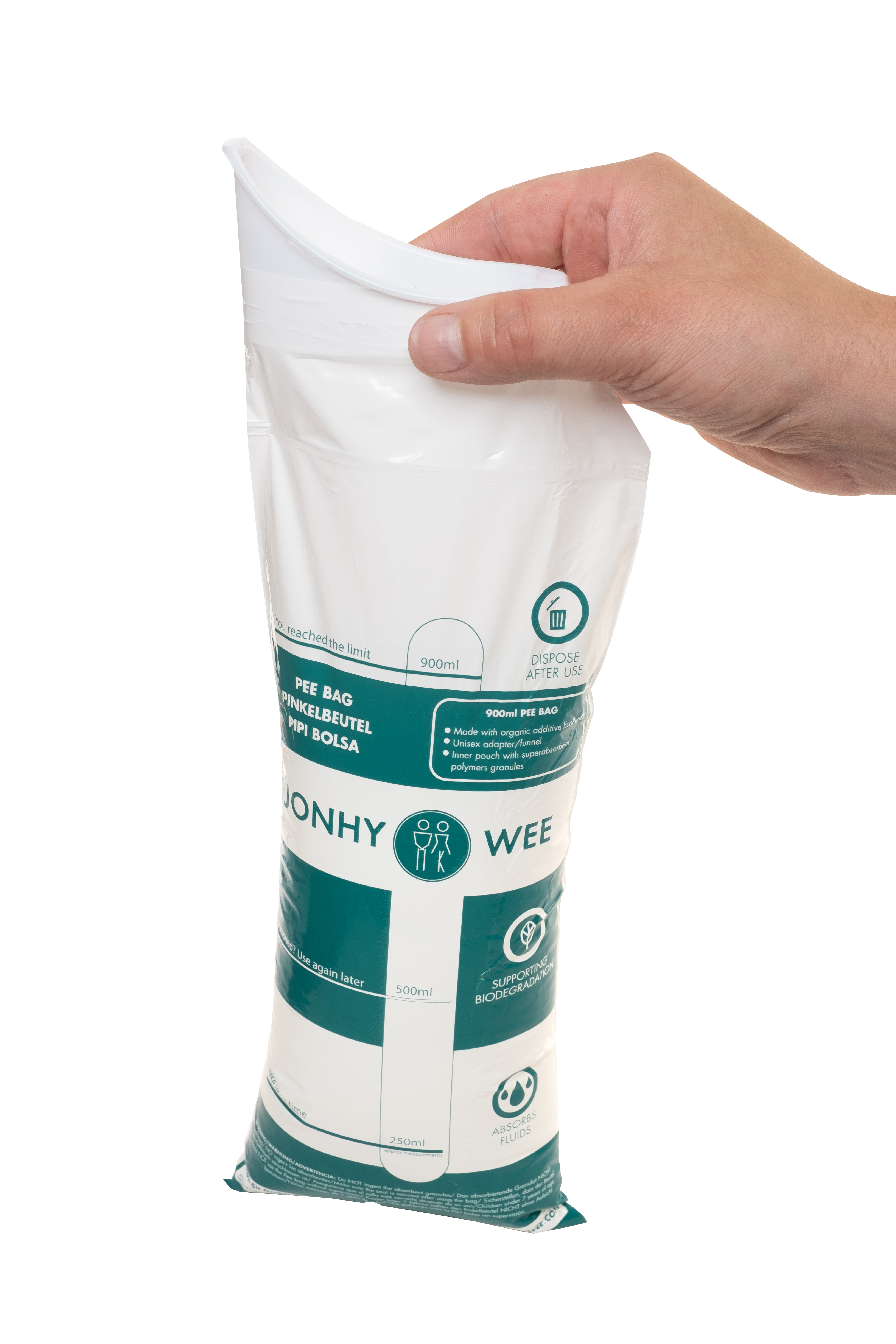 Jonhy Wee Unisex Pinkelbeutel, 900 ml - Packung à 3 Beutel