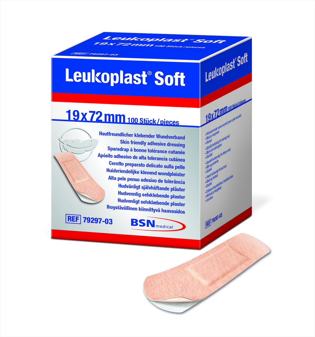 Wundschnellverband Leukoplast Soft 1,9 cm x 0,07 m - Packung à 100 Stück