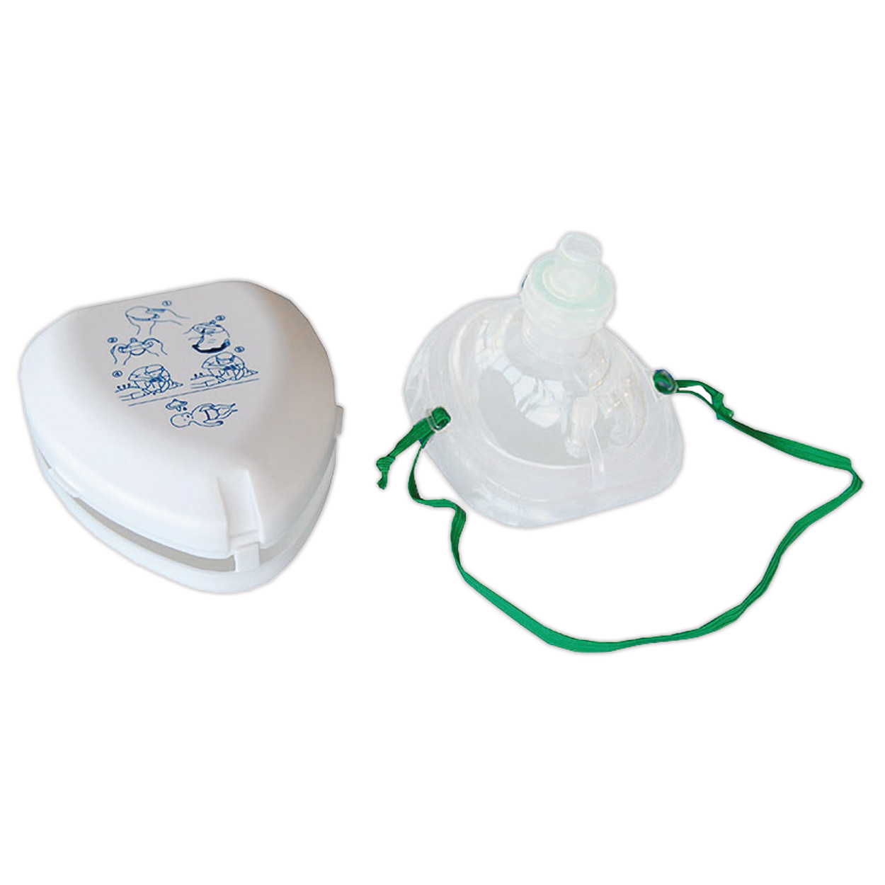 Taschen-Beatmungsmaske mit Sauerstoffanschluß, weiß