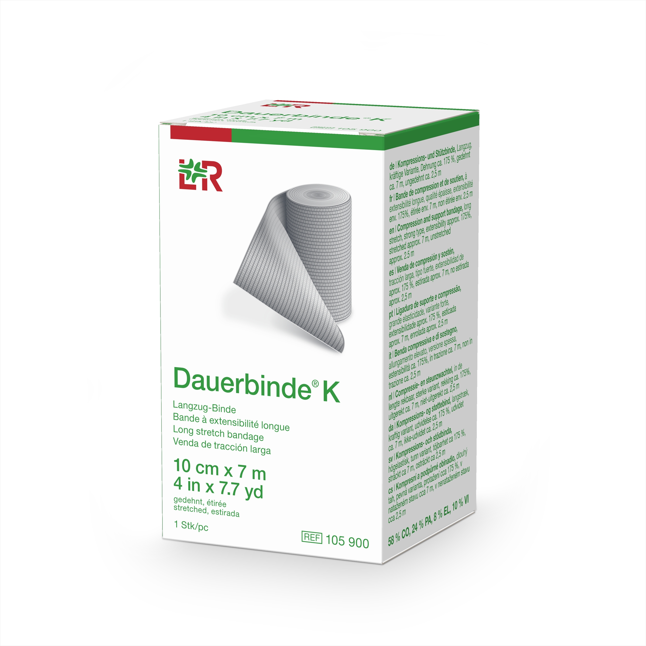 Dauerbinde® K 10 cm x 7 m, einzeln in Faltschachtel