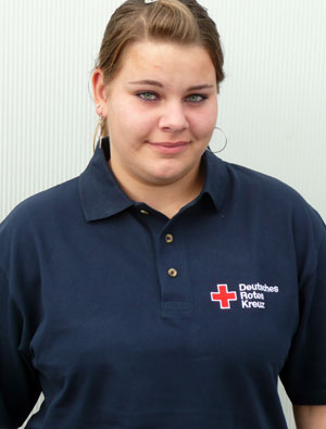 Poloshirt blau mit DRK Kompaktlogo