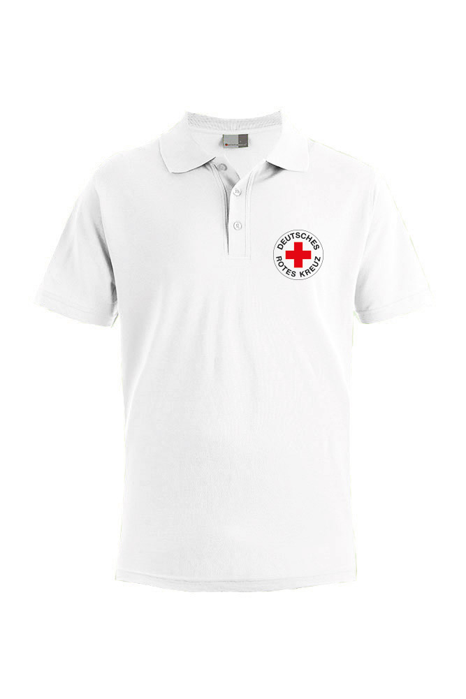 Poloshirt weiß mit Stick DRK Rundlogo