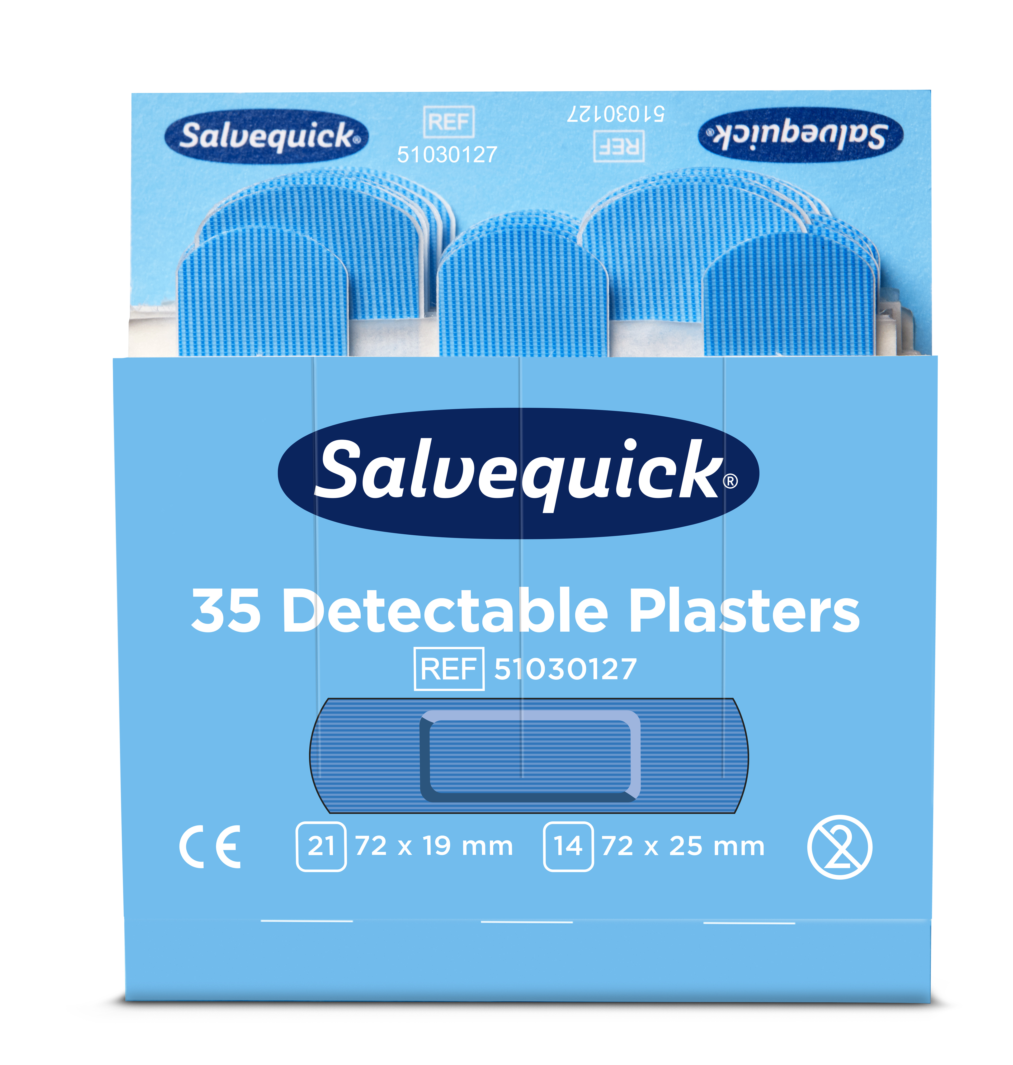 Cederroth Salvequick Blue Detectable Pflastermix - 6 x 35 Stück