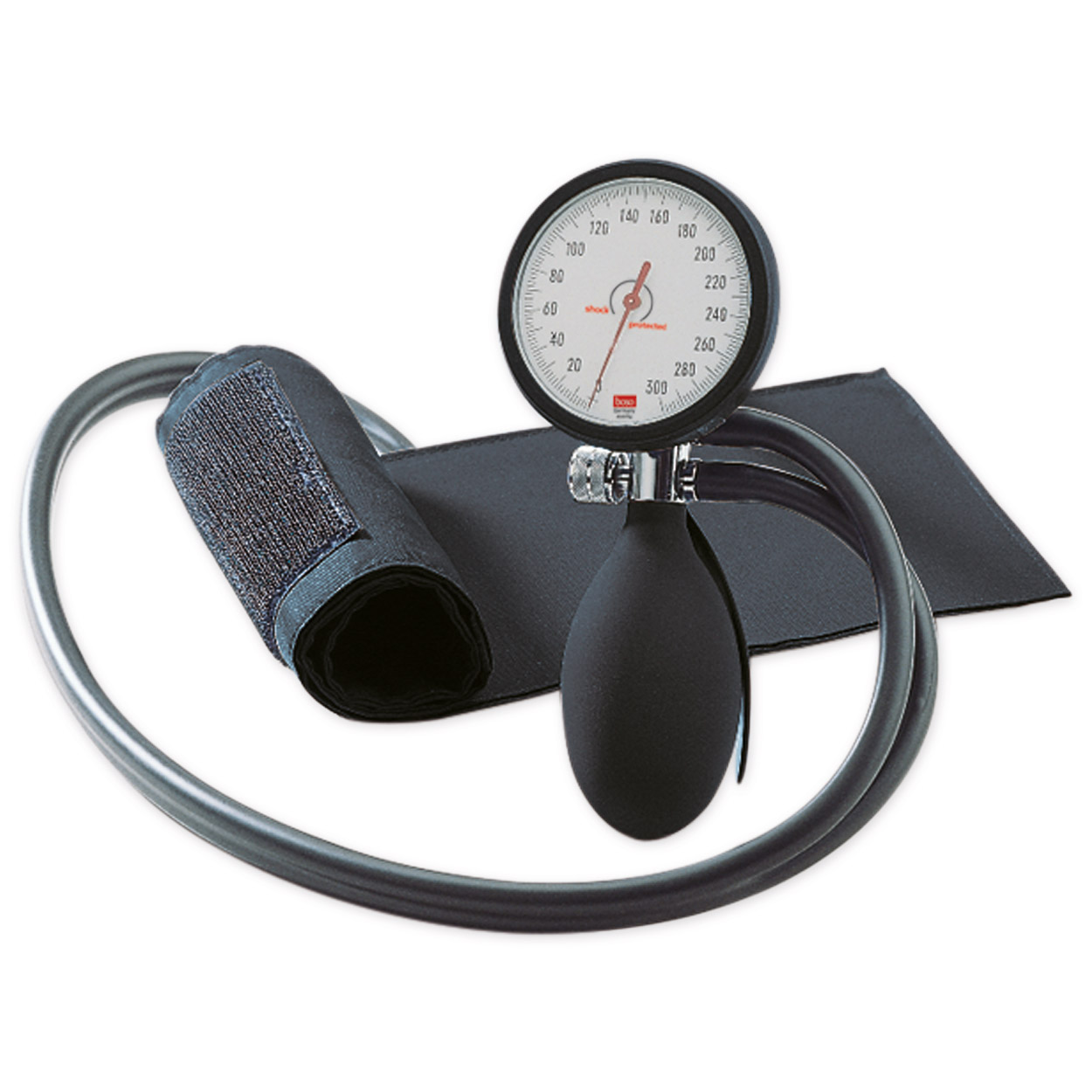 Boso clinicus I Blutdruckmessgerät schwarz Einschlauch m. Klettenmanschette