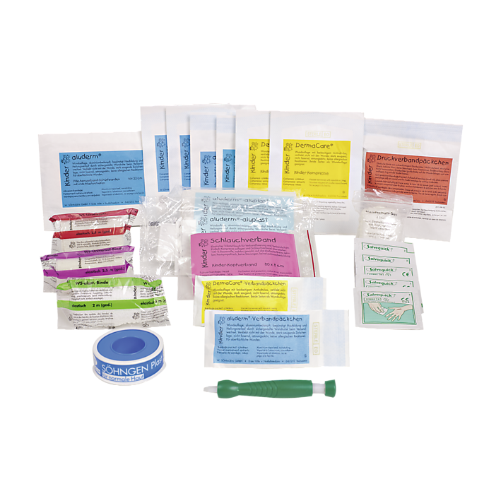 Erste-Hilfe-Set Kinder daheim blau
