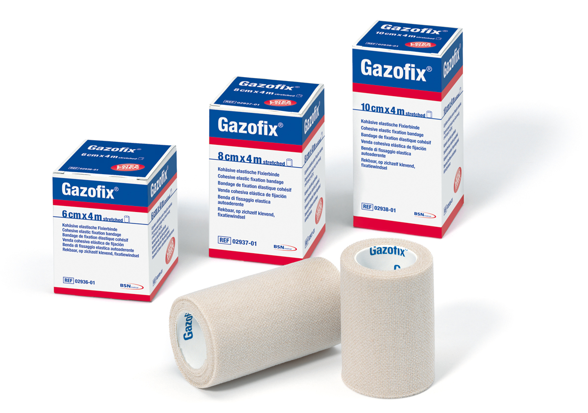Gazofix Color latexfrei Fixierbinde 4 cm x 4 m, hautfarben - 10 Stück