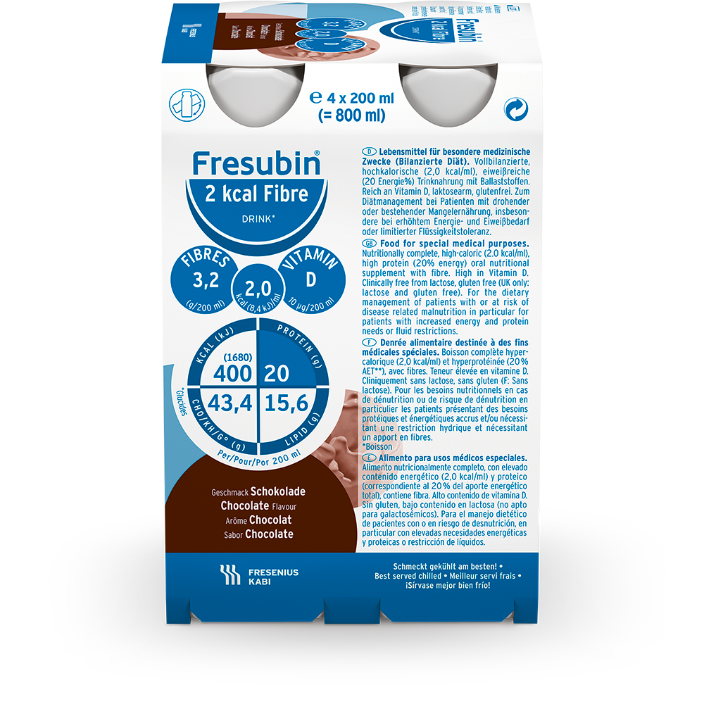Fresubin 2 kcal Fibre Drink Schokolade, 24x200 ml