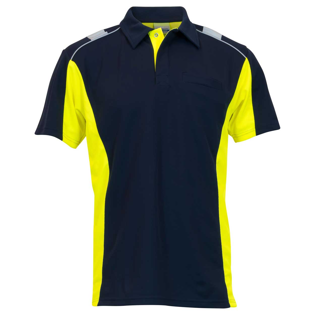Poloshirt Dynamic in marineblau/neongelb