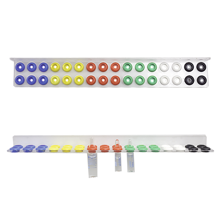 Varioflex-Ampullenschiene Kst. zweireihig für 32 Ampullen