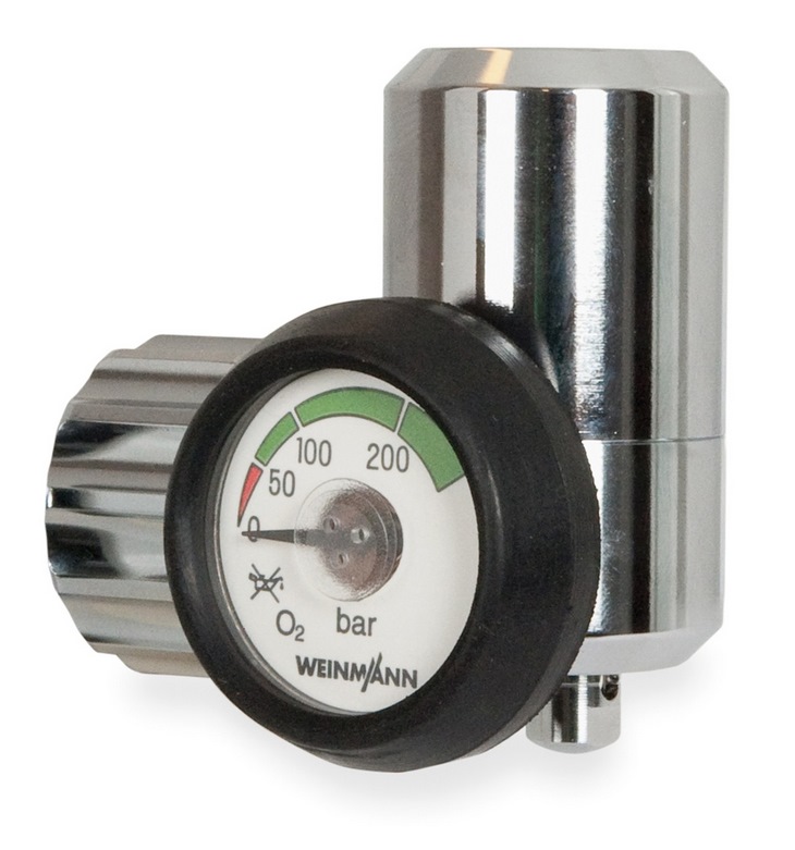 OXYWAY Fix III, G 3/4 mit flachem Manometer Druckminderer für Sauerstoff,