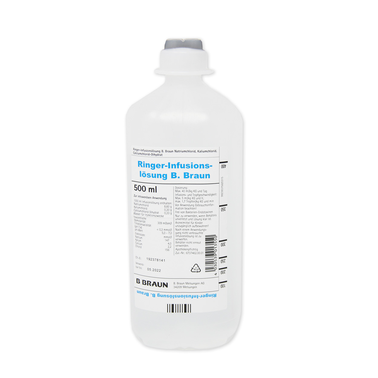 Ringer-Infusionslösung Ecoflac plus - 10 Flaschen à 500 ml