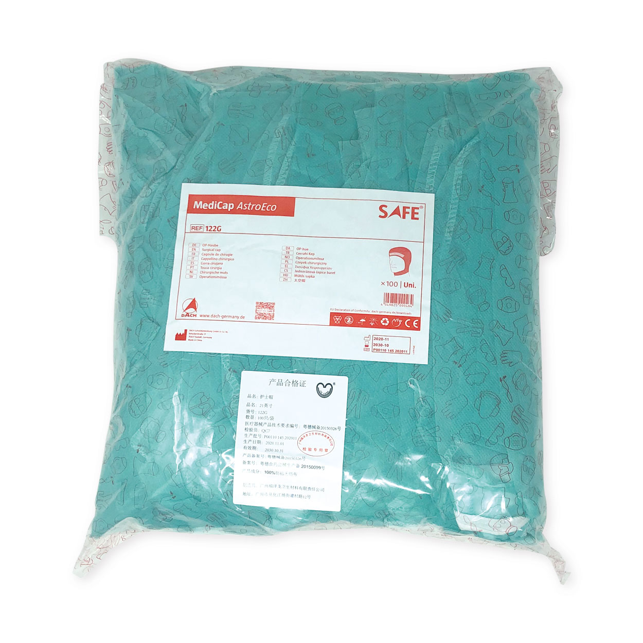 MediCap AstroEco OP-Haube in grün - Packung à 100 Stück
