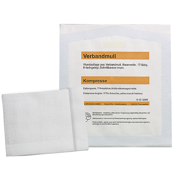 Mullkompresse 10 x 10 cm 2 Stück