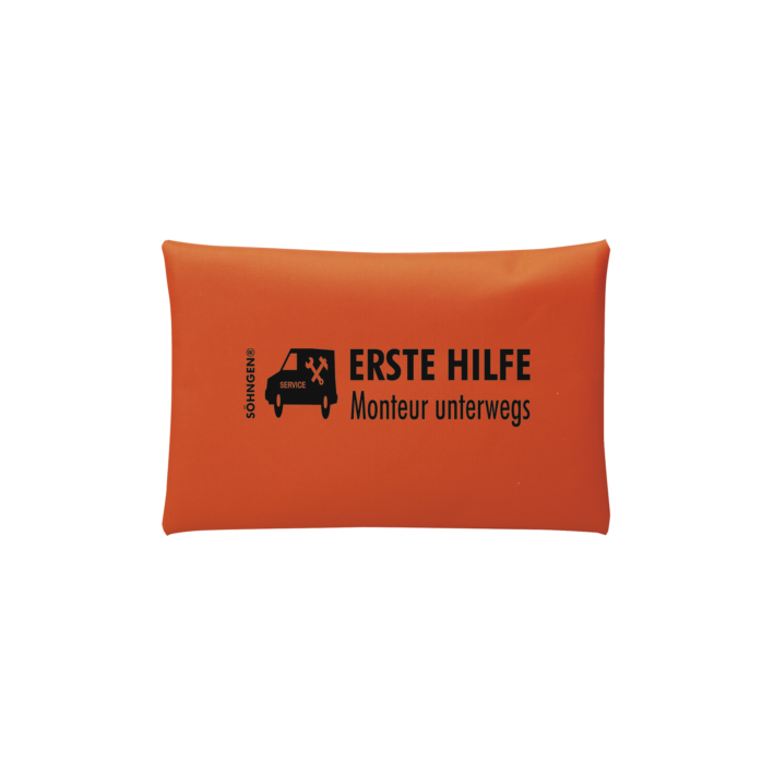 Erste Hilfe Monteur unterwegs orange