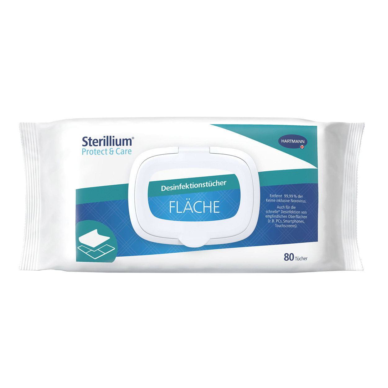 Sterillium® Protect & Care Desinfektionstücher Fläche, Flowpack (10 Tücher)