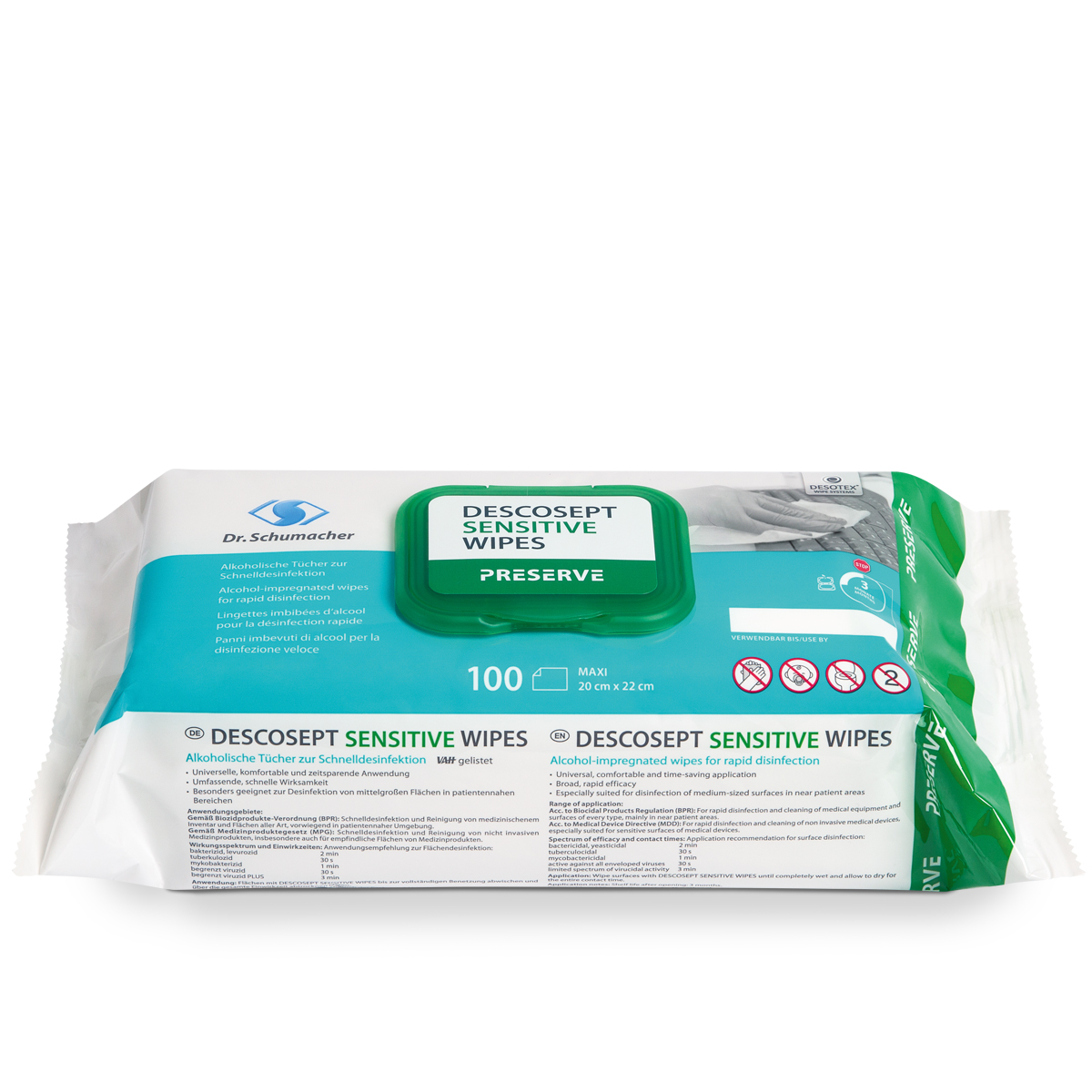 DESCOSEPT SENSITIVE WIPES Desinfektionstücher - Packung à 100 Stück