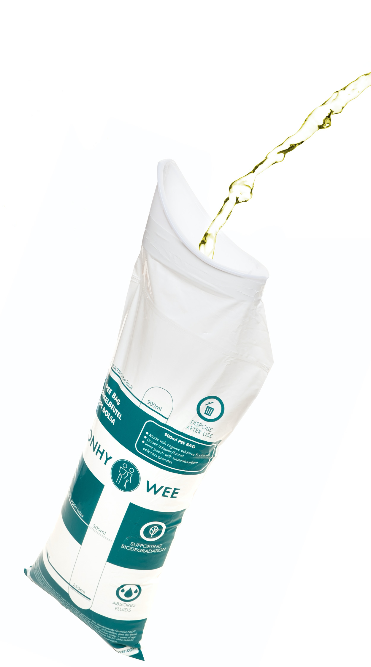 Jonhy Wee Unisex Pinkelbeutel, 900 ml - Packung à 3 Beutel