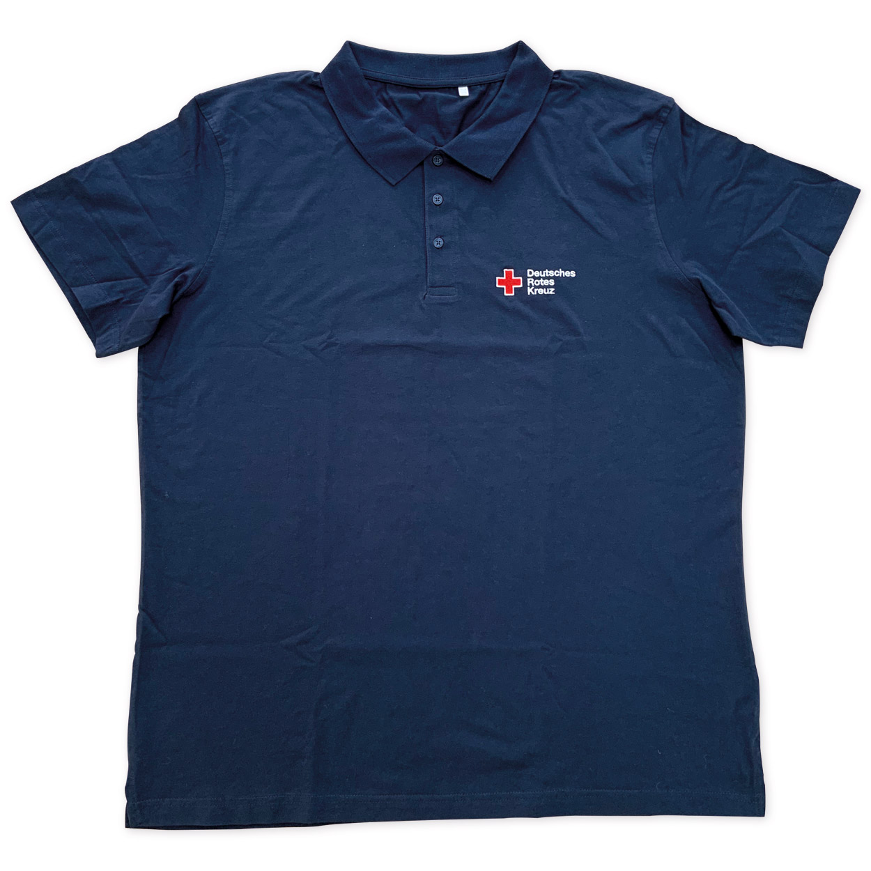 Poloshirt Jersey blau mit DRK Kompaktlogo XL