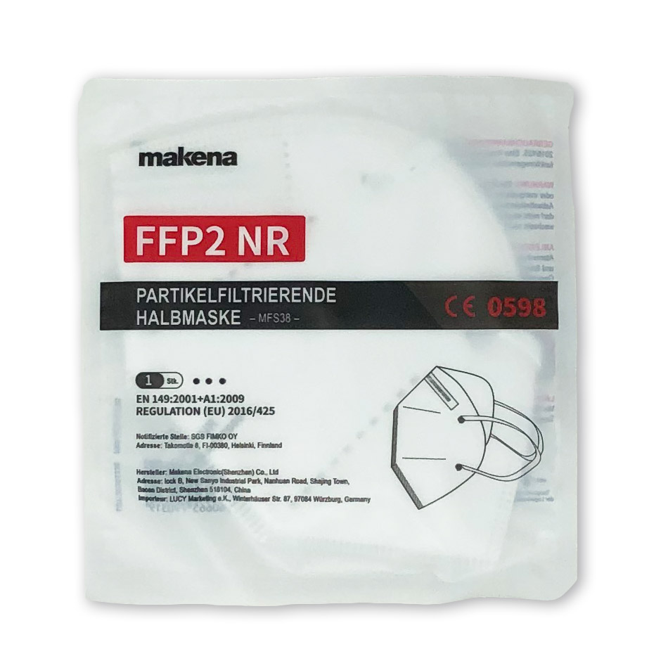 FFP2 Atemschutzmaske Makena NR, einzeln verpackt