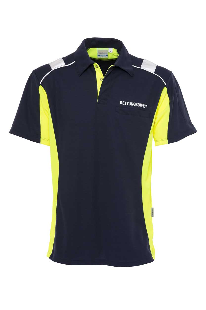 Poloshirt Dynamic in marineblau/neongelb