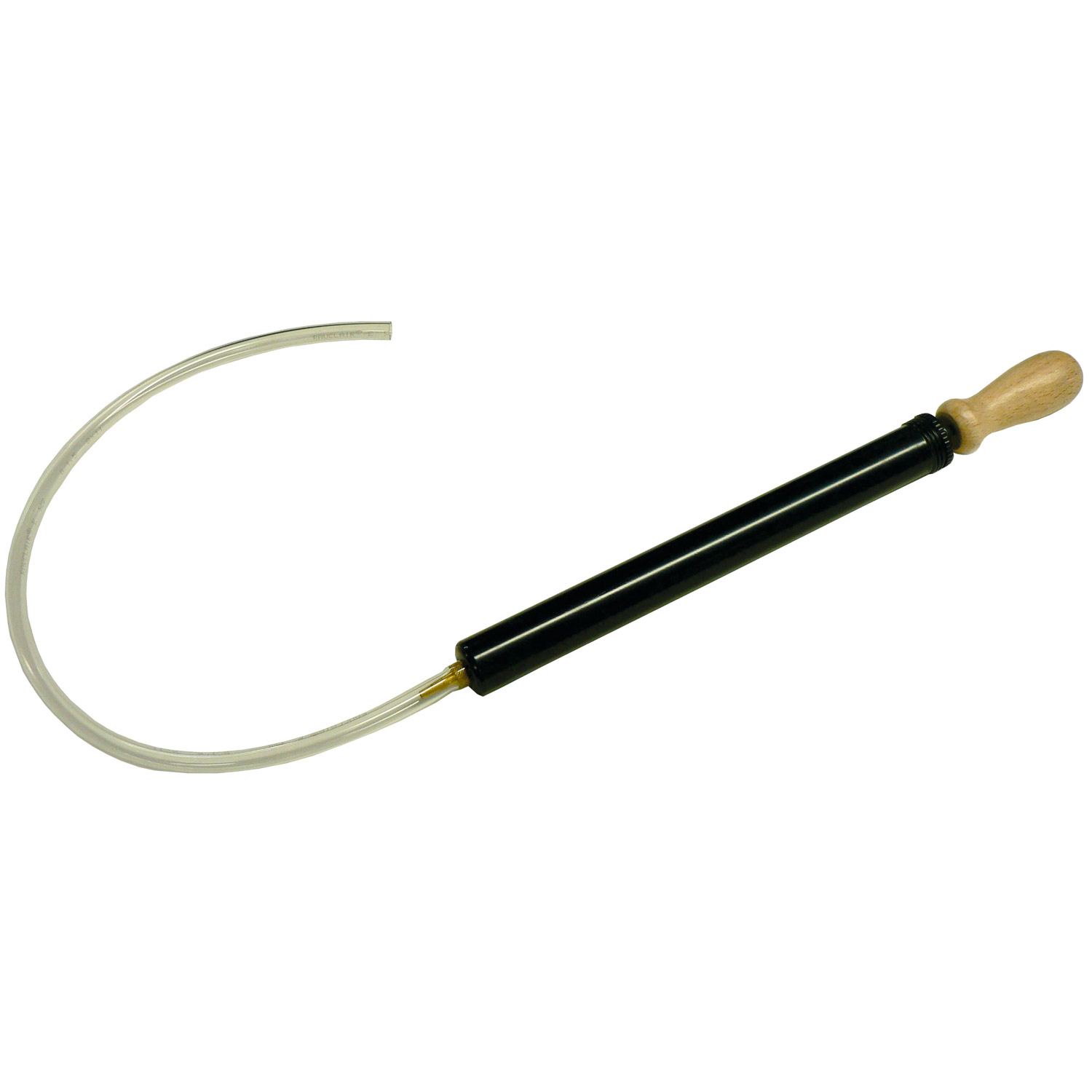 Hand-Vakuumpumpe, mit Holzgriff, aus Plastik, Ø 3 x 39 cm incl. Schlauch