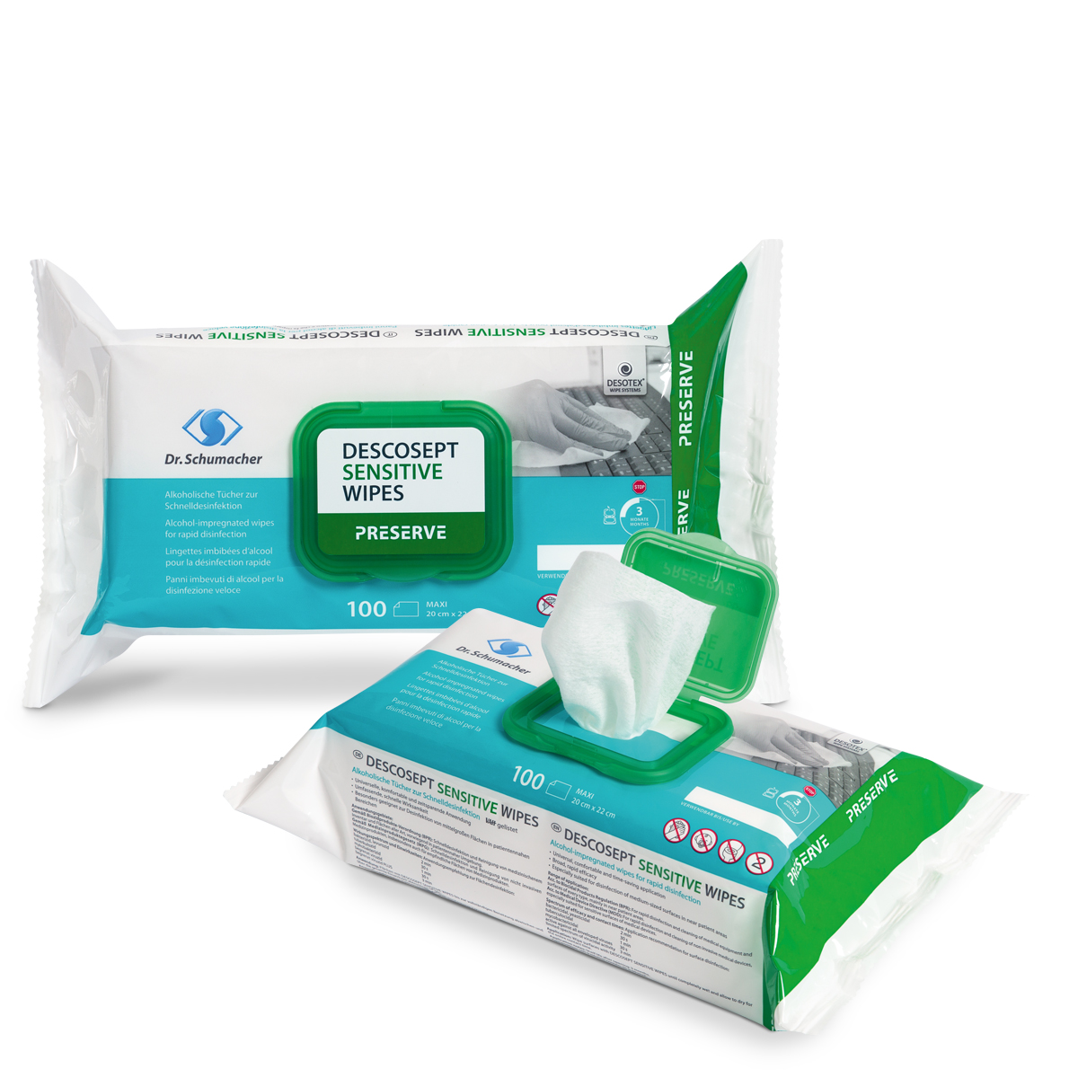 DESCOSEPT SENSITIVE WIPES Desinfektionstücher - Packung à 100 Stück