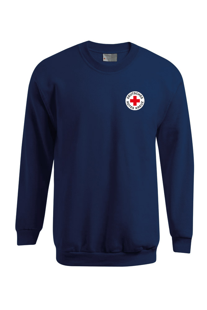 Sweat-Shirt blau, DRK-Rundlogo gestickt