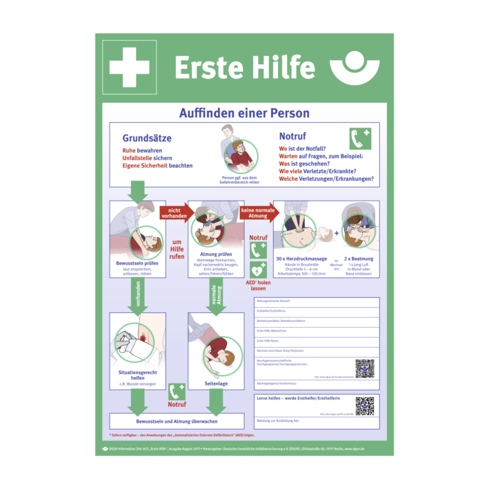 Anleitung Erste-Hilfe Plakatform Kunststoff