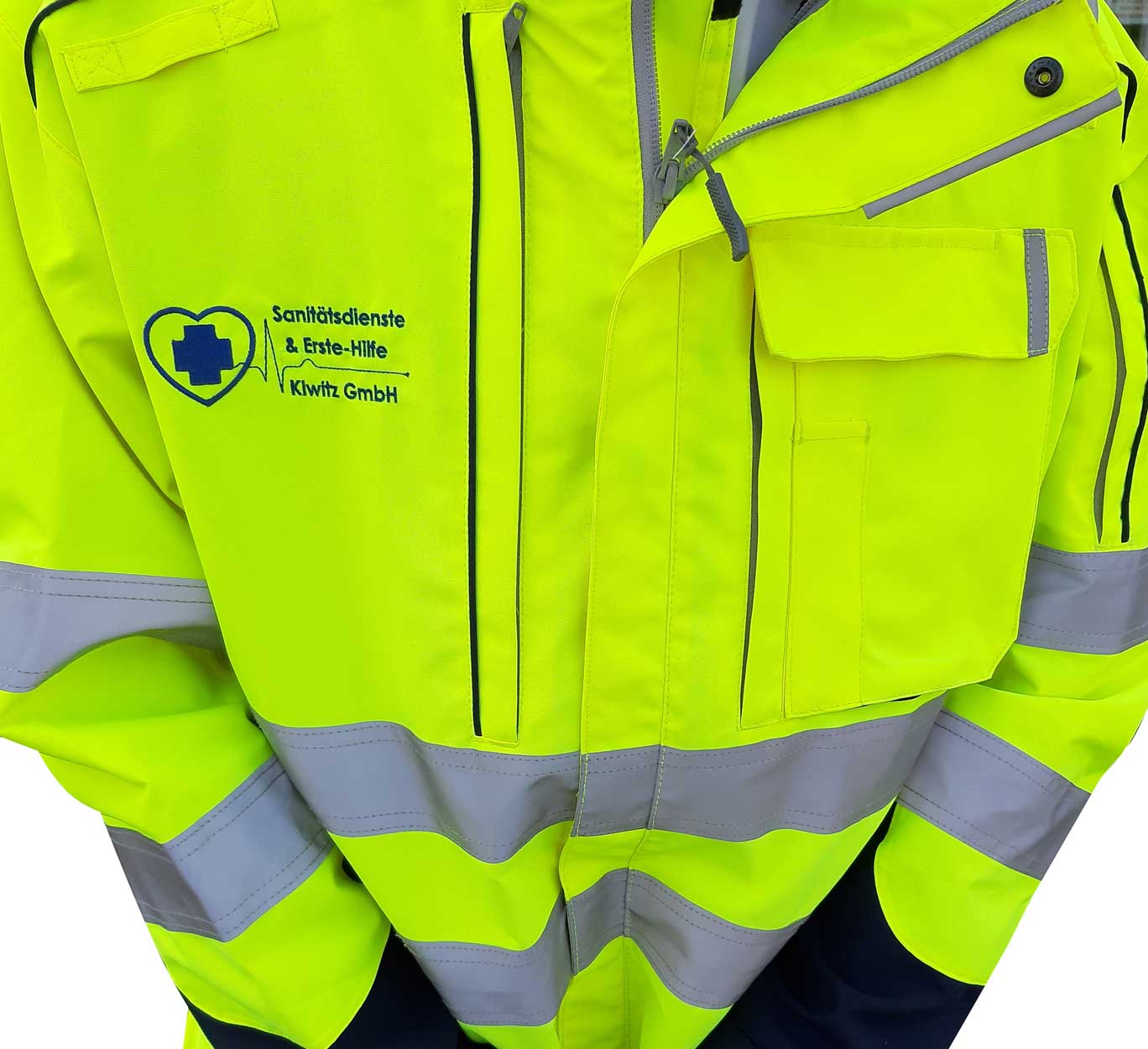 Einsatzjacke Dynamic Midi - Parker in marineblau/neogelb