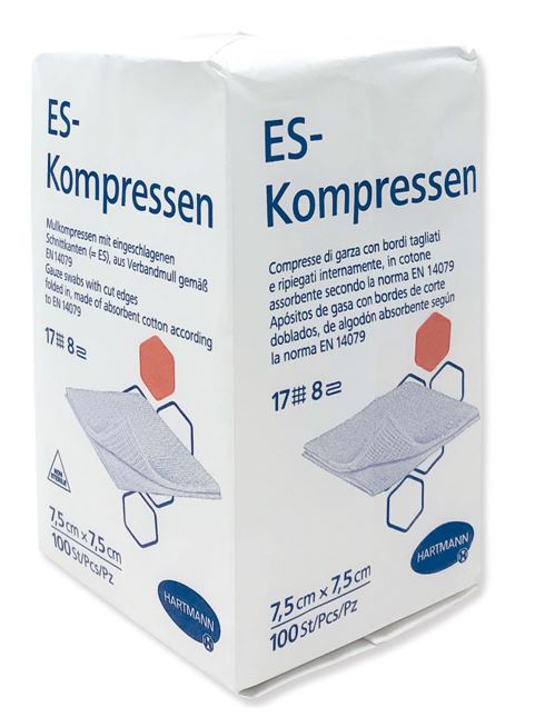 ES-Kompressen, unsteril, 8fach, 7.5x7.5 cm, 1 Packung à 100 Stück