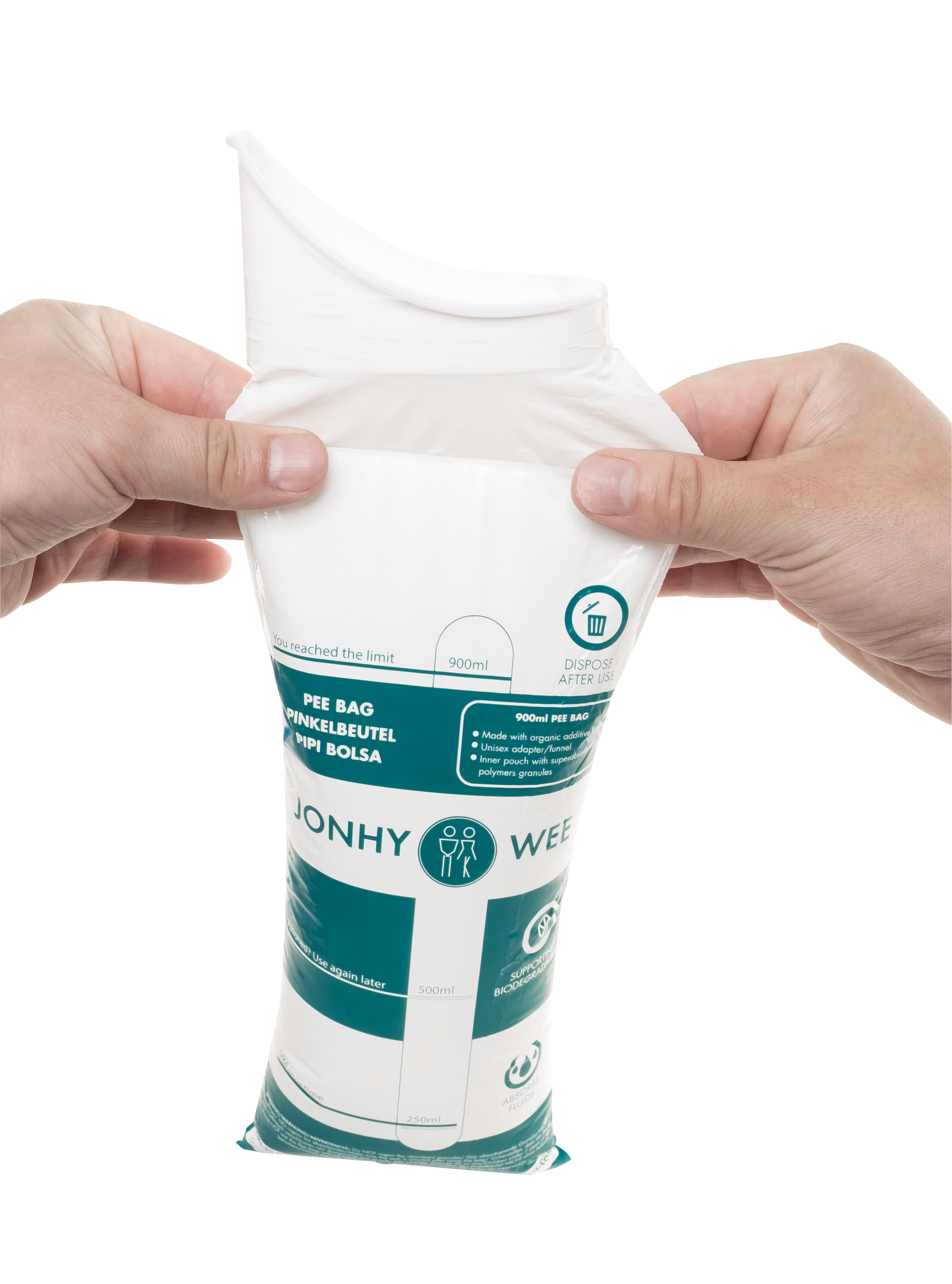 Jonhy Wee Unisex Pinkelbeutel, 900 ml - Packung à 3 Beutel