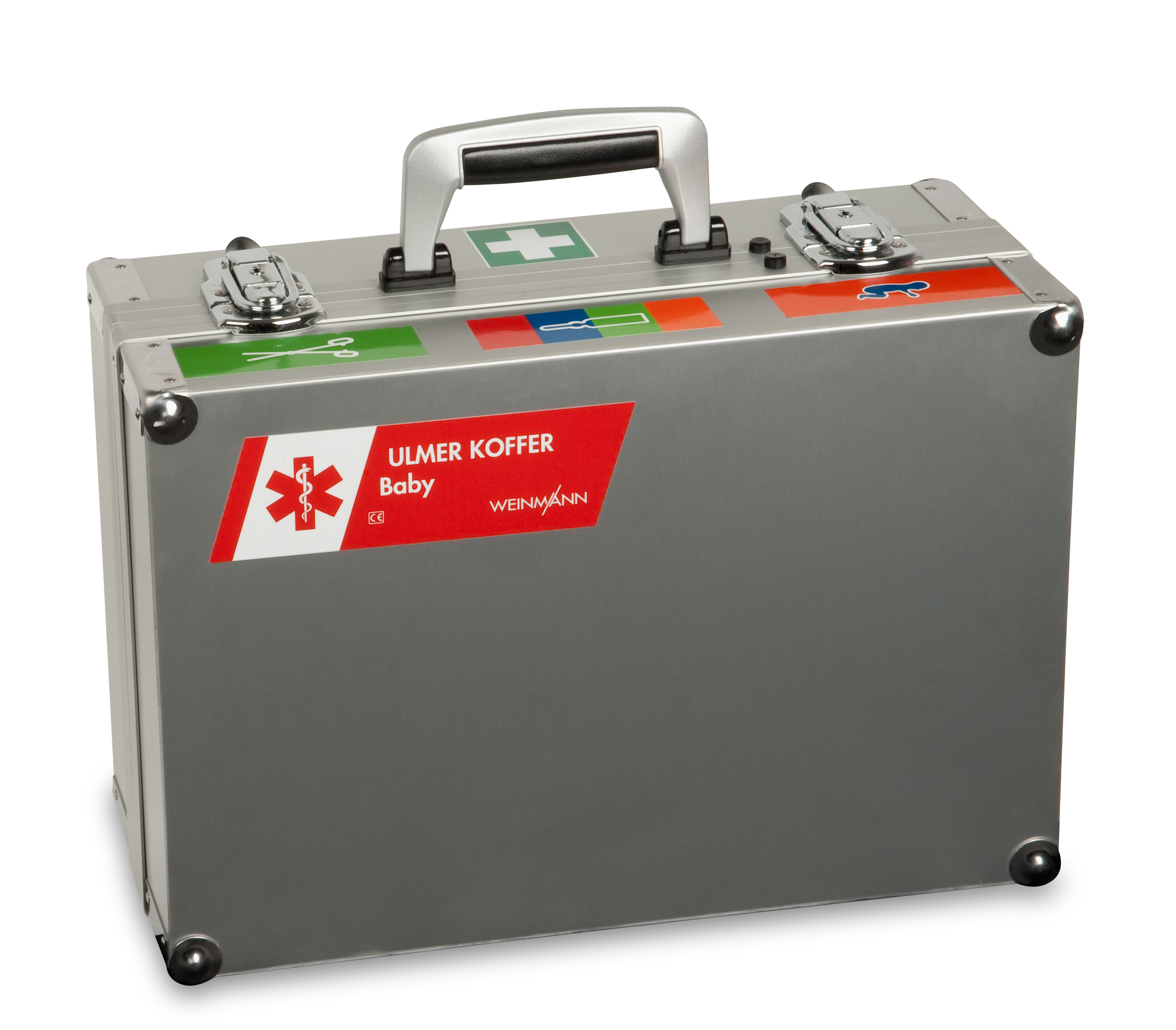 ULMER KOFFER Baby, leer Aluminiumkoffer, eloxiert, 42,6 x 33,0 x 18,5 cm, mit Halterungen und Einsätzen zur Aufnahme aller empf. Geräte und Materialien sowie Ampullenleisten für 21 Ampullen